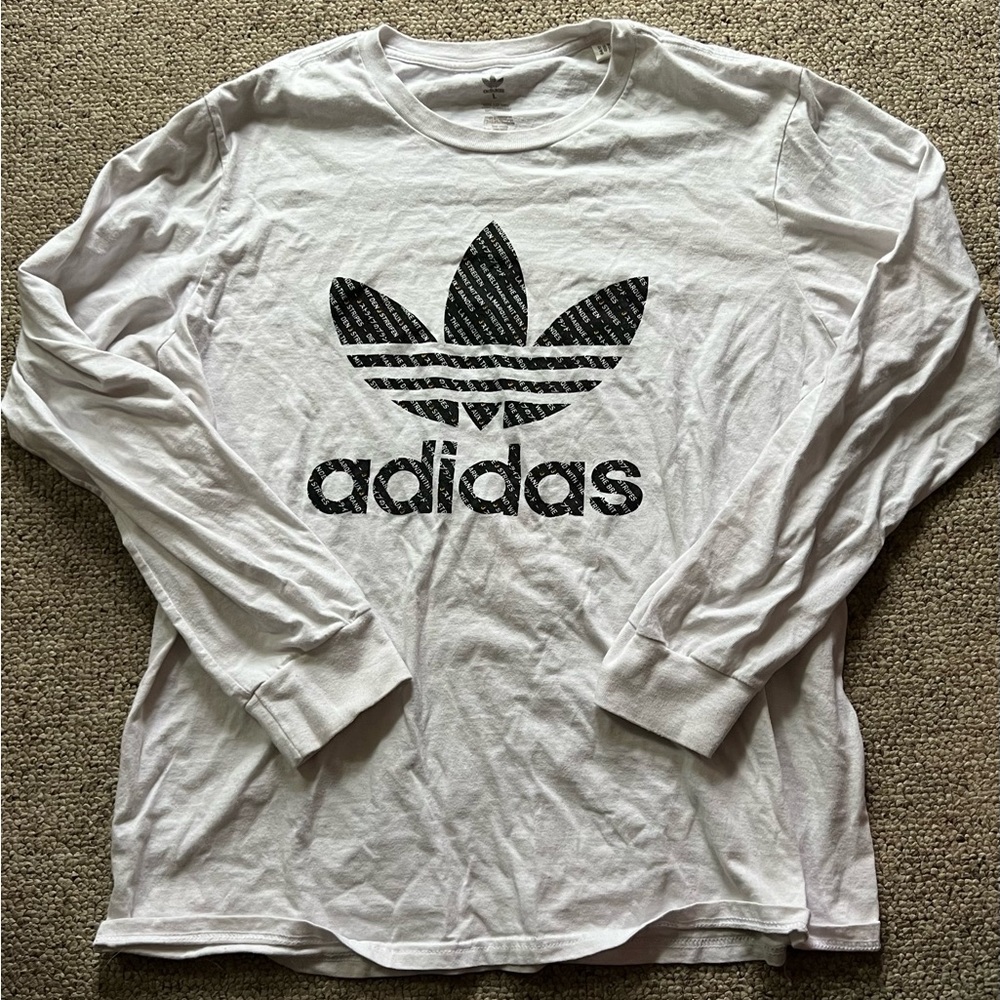 Men’s light gray adidas long sleeve